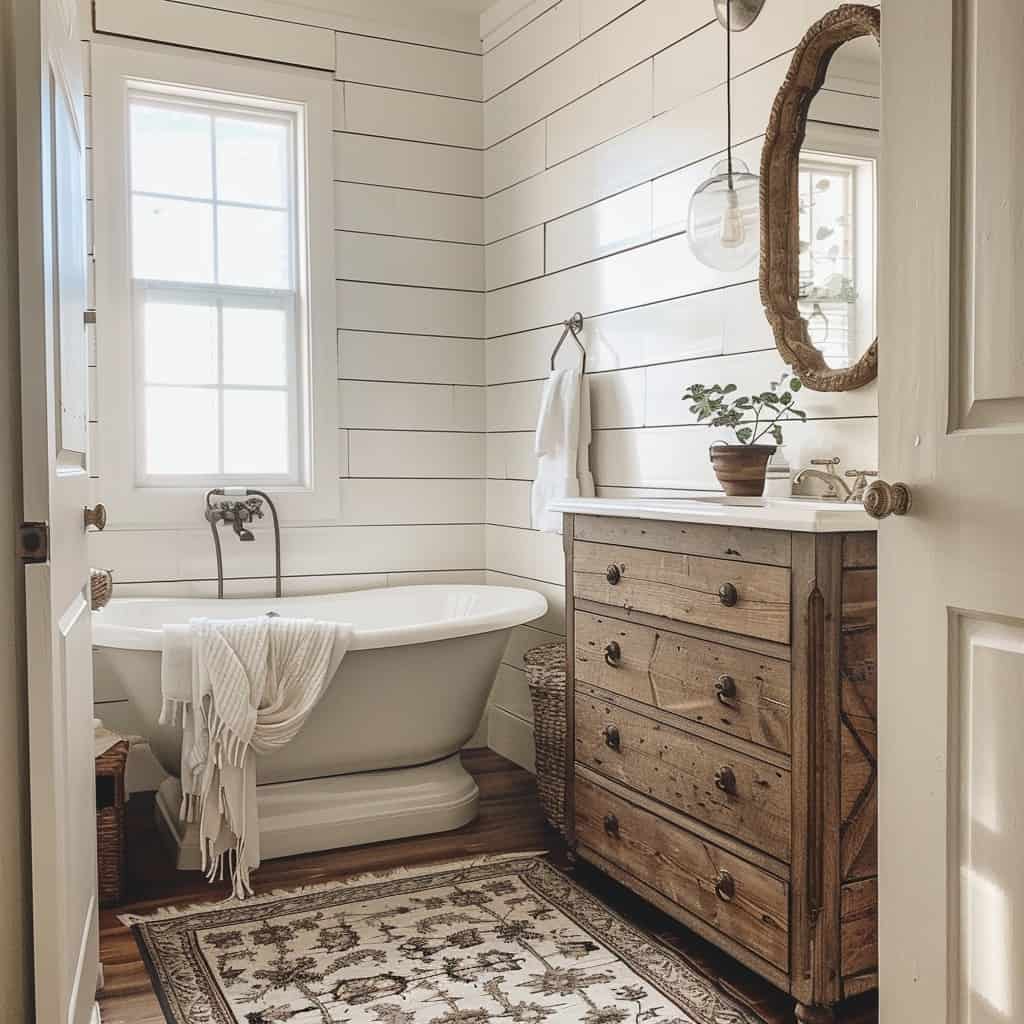 Farmhouse Bathroom Ideas: 35 Rustic Ideas for a Cozy Retreat | Tiny ...