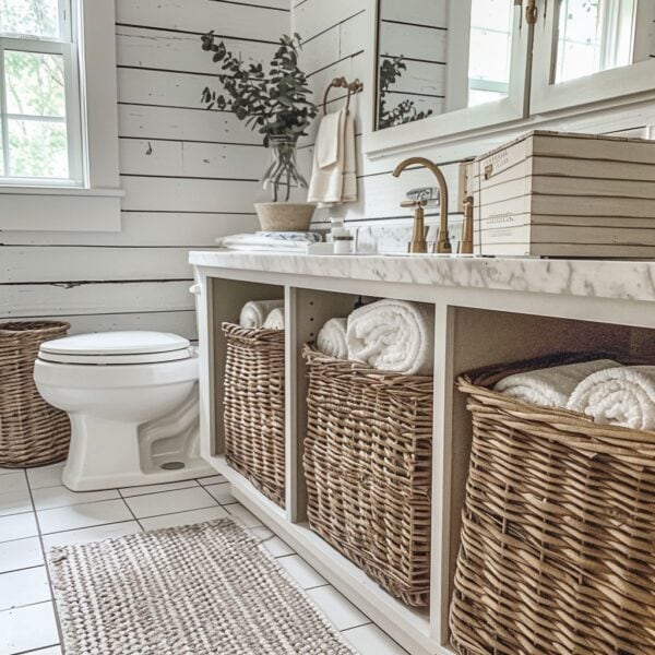 Farmhouse Bathroom Ideas: 35 Rustic Ideas for a Cozy Retreat | Tiny ...